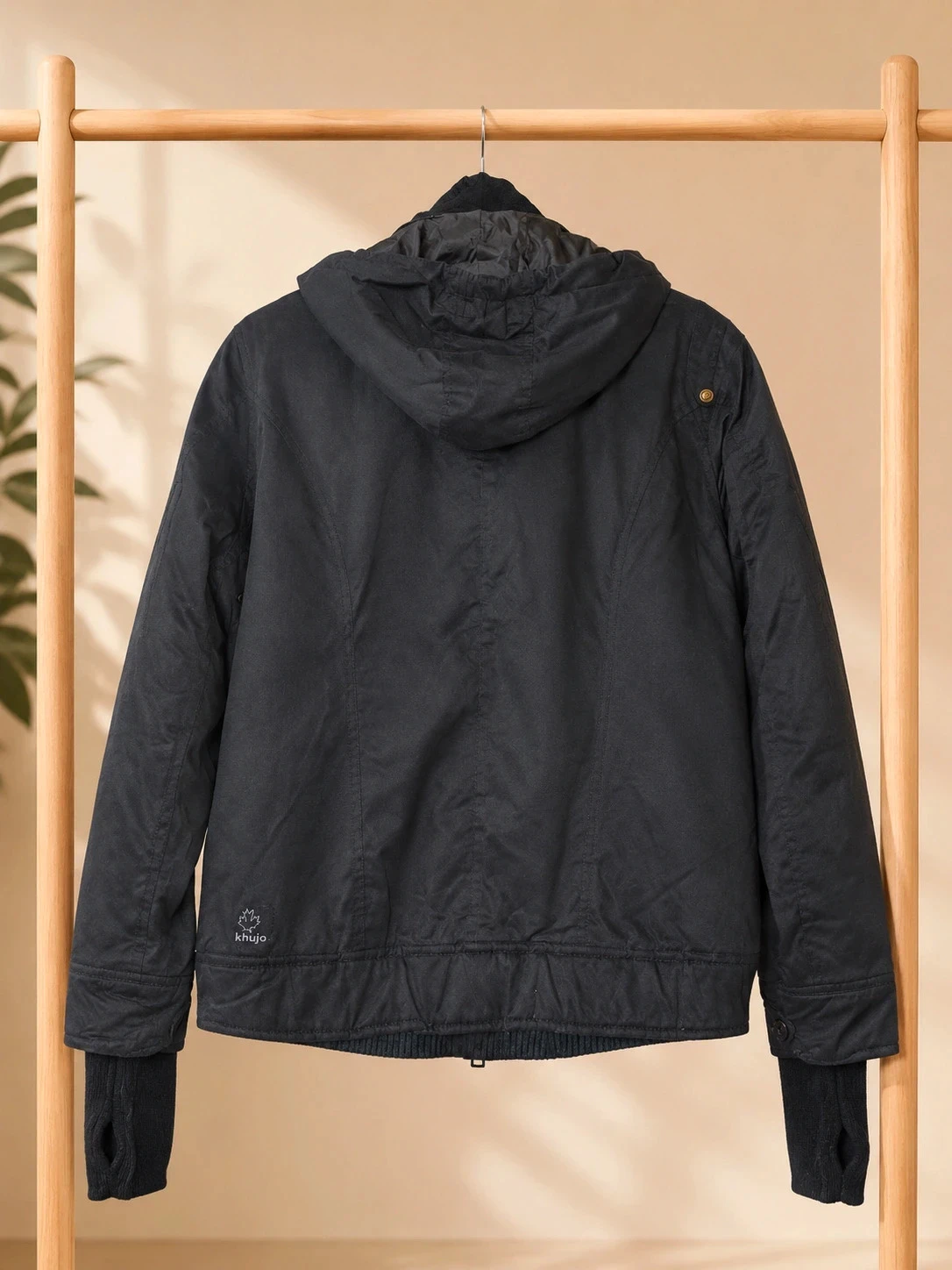 Veste de inverno Khujo preta acolchoada com capuz - Tamanho XL – photo 2
